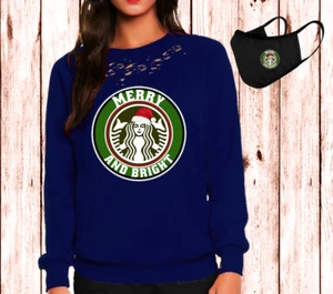 Weihnachtspullover Kaffee Urlaub Sweatshirt USA Baumwollmischung Weihnachtsgeschenk - Bild 1 von 3