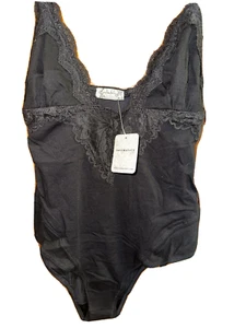 NWT $68 Free People Black Intimately FP Lace Bodysuit size XS Lingerie cami Sex - Picture 1 of 9