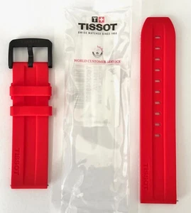 Original Tissot T-Race 22mm Model: T135417A RED Rubber Watch Band Strap - Picture 1 of 4