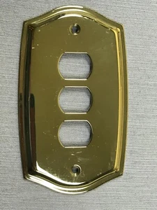 Brass Triple 3 Despard Switch Wall Plate Covers - You Pick How Many to Buy - Picture 1 of 4