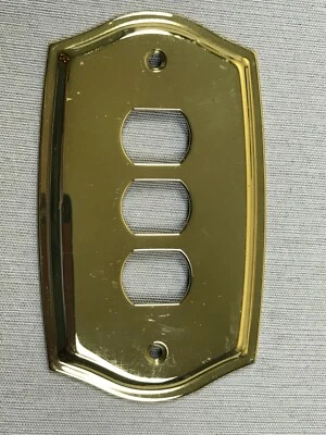 Brass Triple 3 Despard Switch Wall Plate Covers - You Pick How Many to Buy - Image 1 of 4
