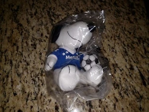 Snoopy Soccer Plush 4" Blue Stars Beagle BRAND NEW! Peanuts Metlife - Picture 1 of 1
