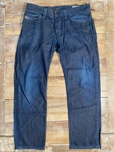 Diesel Keever Denim Jeans Mens 30x32 Pant Button Fly Dark Waxed Wash 008LG Italy - Picture 1 of 14