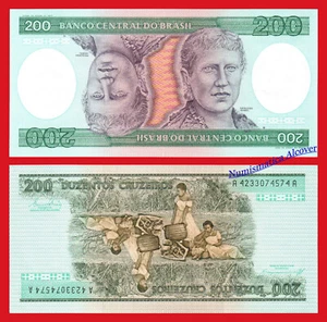 BRASIL BRAZIL 200 Cruzeiros 1984 PICK 199b SC / UNC - Imagen 1 de 1