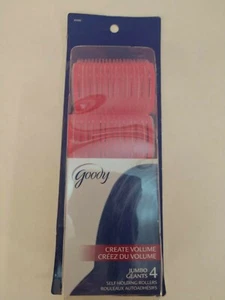 Pack of 4 Goody Jumbo Self Holding Rollers Classic Hair Curlers Hook Loop - Picture 1 of 5