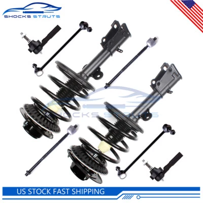 8 Pcs For 2001-2007 Dodge Grand Caravan Front Struts Tie Rods Sway Bar End Links Foto 1 de 4