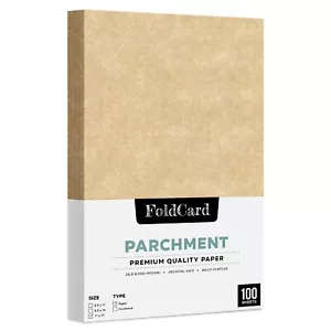 Aged Parchment Paper, Copy, Writing, Printing, 24w (90gsm), 11 x 17, 100 Sheets - Picture 1 of 8