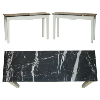 PRINCESS DIANA'S SPENCER HOUSE IMPORTANT PAIR OF MARBLE TOPPED CONSOLE TABLES - Image 1 of 4