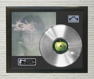 Pantalla de Disco LP de John Lennon enmarcada Madera Negra Leyendas de la Música Platino - Imagen 1 de 4