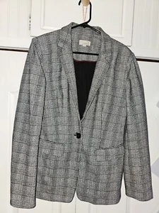 Blazer para mujer traje/separado blanco y negro a cuadros y Taylor Loft talla 10 forrado - Imagen 1 de 5