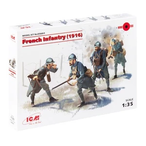 ICM 35691 Plastic model kit 1:35 French Infantry 1916, (4 figures) kits models - Picture 1 of 12