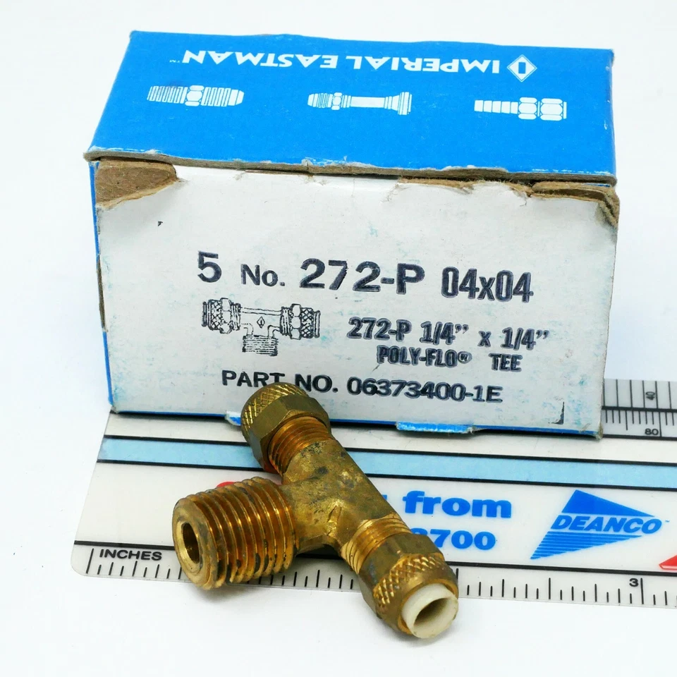 Box of 5 - Imperial Eastman 272P-4-4 Poly Flo 1/4" Compression x MNPT Branch Tee - Image 1 of 1