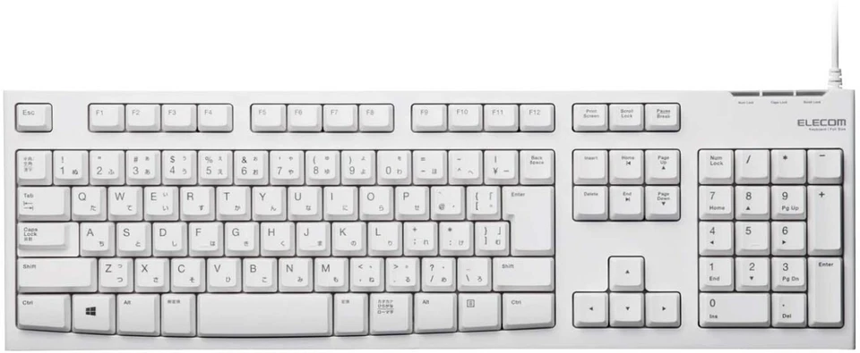 ELECOM Keyboard Membrane type USB connection 108 key 10 million times TK-FCM062W - Image 1 of 1