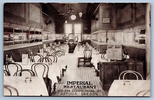 Postal de Astoria, Oregon Imperial Restaurant vista interior - Imagen 1 de 2
