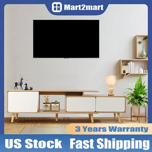 TV stand Wood Entertainment Units Center Media Console Storage Shelf 2 Drawer US - Picture 1 of 19