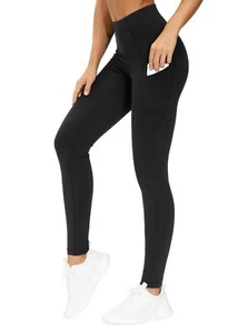 Thick High Waist Yoga Pants with Pockets Tummy Control Workout Running Yoga L... - Picture 1 of 7