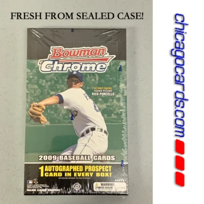 2009 Bowman Chrome HOBBY Box 1 AUTO Look4 Freddie Freeman Rookie Gold Refractor - Image 1 of 4