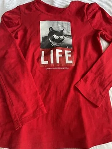 Top de manga larga rojo United Colors of Benetton para niñas - 8 años - perfecto estado - Imagen 1 de 2