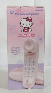 Hello Kitty teléfono fijo con cable rosa con luz de memoria teclado GE Sanrio 2000 nuevo en caja - Imagen 1 de 6