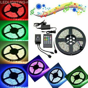 5M 5050 RGB 300 LED Sound Activated Music Strip Lights Waterproof Color Changing
