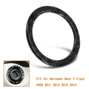 Carbon Fiber Engine Start Button Cover Trim Fit For Mercedes Benz C W204 - Picture 1 of 4