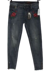 CLOCKHOUSE Slim Jeans Damen Gr. DE 36 blau-rot-grün Casual-Look