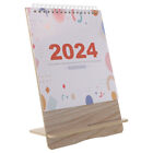  Monatskalender Grauer Hintergrund) 2024 Tischkalender Einfach Hlzern