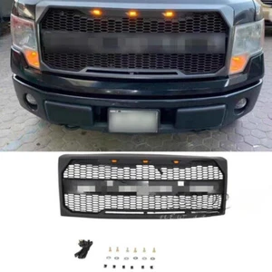 Parrilla de malla de parachoques delantera negra con luz LED para F150 2009-2014 - Imagen 1 de 12