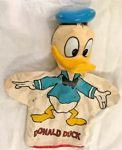 VINTAGE RETRO DONALD DUCK FINGER HAND PUPPET WALT DISNEYVINYL HEAD CLOTH BODY - Picture 1 of 9