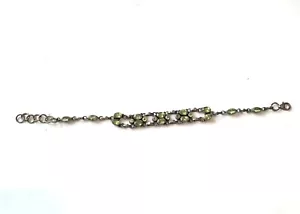 Artisan Sterling Silver Green Peridot Wrap Bracelet - Picture 1 of 6