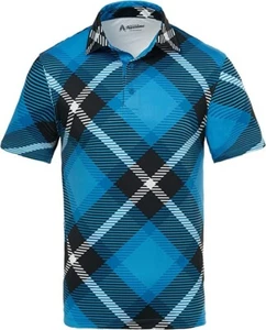 Herren Royal and Awesome Golf Polo Shirt Performance Big Blue Tartan Top S - XXL - Bild 1 von 8