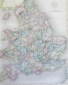 England & Wales London York Cardiff Liverpool c. 1850-8 Archer hand color map - Picture 1 of 4
