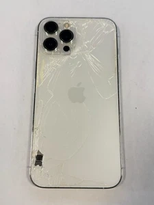 USED Grade C I Apple iPhone 12 pro Max 128GB | Silver I Cracked Back - Picture 1 of 4