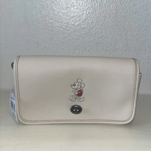 Coach Disney X Mickey Smooth Calf Leather Penny Crossbody F59374 QB/Chalk - Picture 1 of 13
