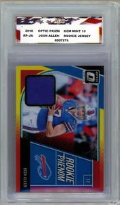 2018 Donruss Optic Prizm Josh Allen Rookie Jersey Patch #RP-JA AGC 10 Gem Mint - Picture 1 of 3