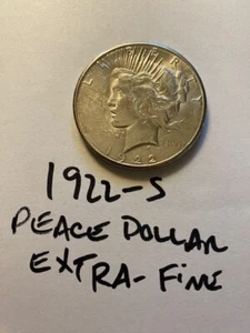 1922S Peace Dollar - Now Reduced by $20 , extra fine condition in my opinion - Picture 1 of 8