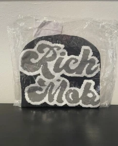 Rich Mob Beanie NEW SEALED Black Gray White Unisex Knitted Hat Y2K Skully - Picture 1 of 2
