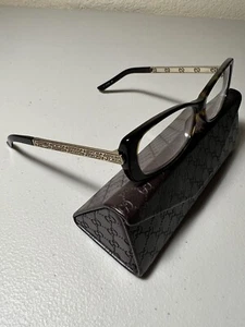 Gucci 135 GG3002 ANT glasses Eyeglasses Frames Cat Eye Brown Rhinestones Case - Picture 1 of 8
