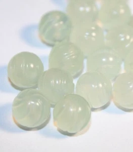 1920's Vintage Swirl Carved Rare Jade 8mm 10 Beads Estate Lot - Picture 1 of 4