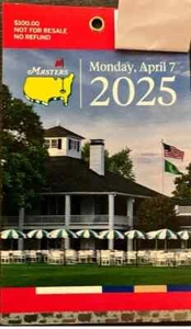 2025 Master's Tournament Paper Ticket Monday Collectible Rory McIlroy - Picture 1 of 1