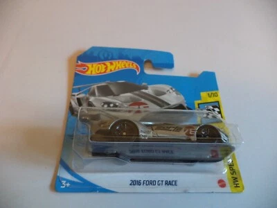new 2016 FORD GT RACE hw speed graphics HOT WHEELS toy car SILVER 1/10 67/250 - Image 1 of 3