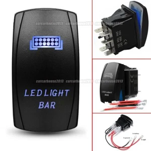 12V Blue LED Light Bar Rocker Switch Fit Can-am Polaris Honda Kawasaki UTV ATV - Bild 1 von 9