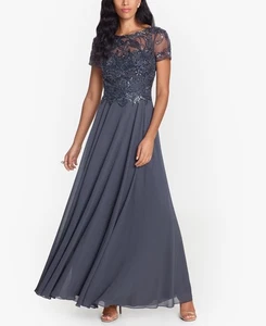 Xscape Petite Beaded Gown - Charcoal 191837311589 4PUS RT $289.00 - Bild 1 von 1