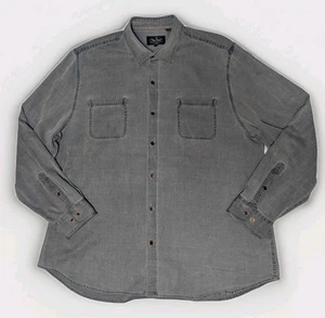 Nat Nast Shirt Gray Corduroy Ribbed Button Up Long Sleeve Silk Cotton Mens XXL - Picture 1 of 7