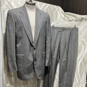 Brooks Brothers Anzug grau 42 L kariert Vintage 80er Einreiher 2 Knopf - Bild 1 von 19