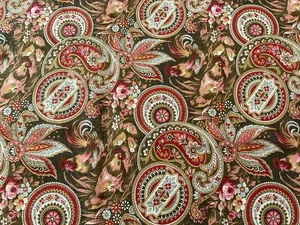 Delightful Antique Calico Fabric With Rooster Hen  - Picture 1 of 5
