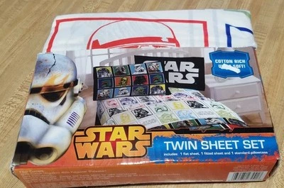 Disney Star Wars 3 Piece Cotton Twin Sheet Set - New in Box  - Image 1 of 4