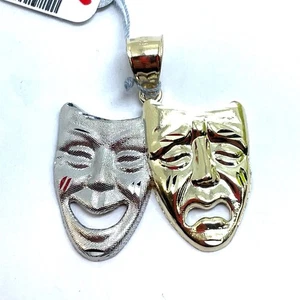 Colgante Oro 10K Dos Tonos Llora Ahora Sonríe Más tarde 3.35g - Imagen 1 de 4