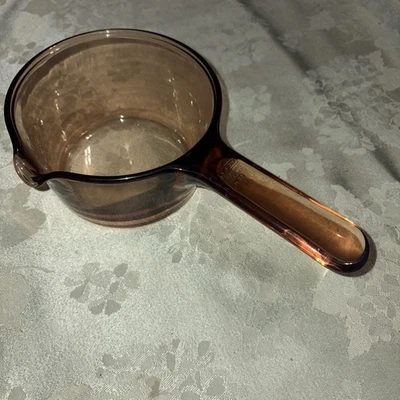 Pyrex Corning Vision AMBER Brown Glass .7L Small Sauce Pan - No Lid - Image 1 of 3