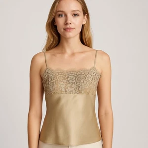 Camicia Ann Taylor in pizzo di seta champagne | femminile | lusso tranquillo | delicata taglia 4 - Foto 1 di 9